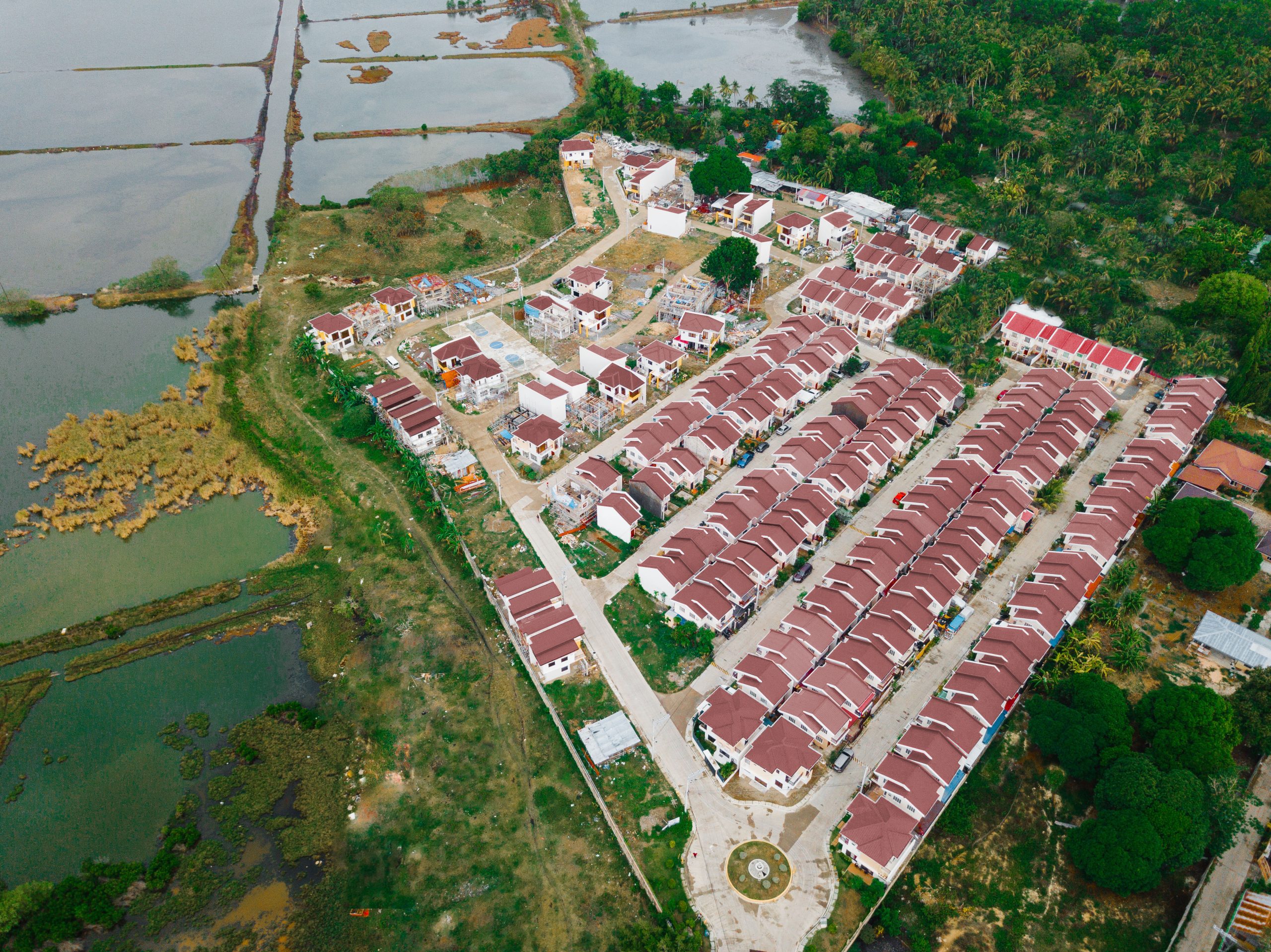 Aerial view of the completed blocks at Anami Homes North