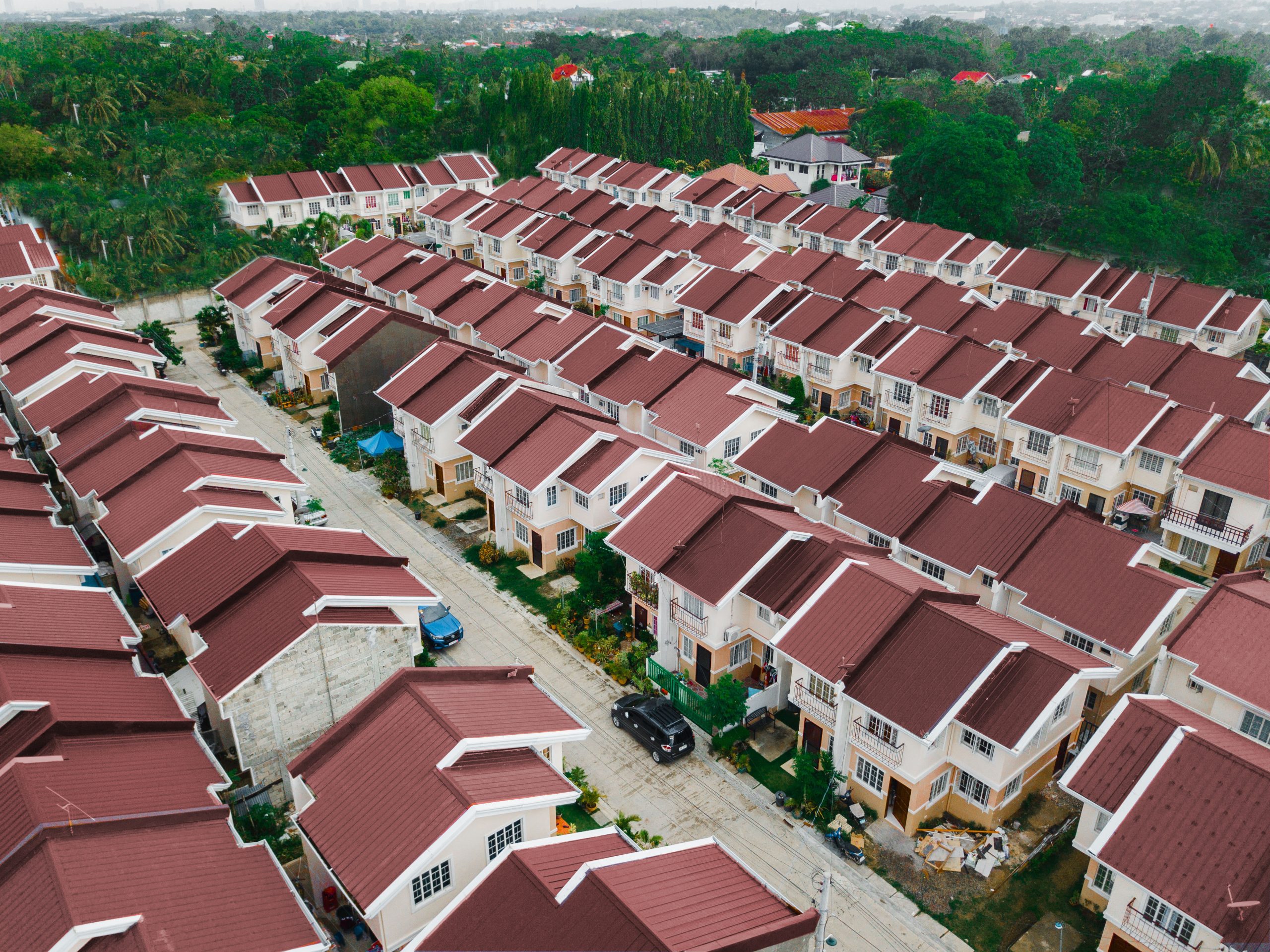 Aerial view of townhouse rows at Anami Homes North